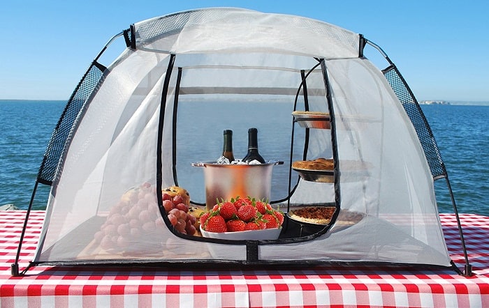 Mesh food covers outlet for picnics