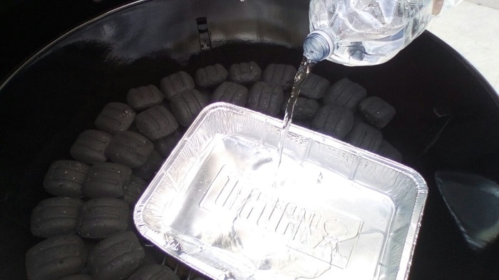 Water Tray in Weber Grill