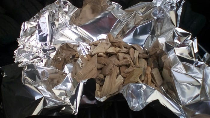 Wood chips in foil