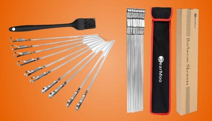 BearMoo Stainless Steel BBQ Barbecue Skewers