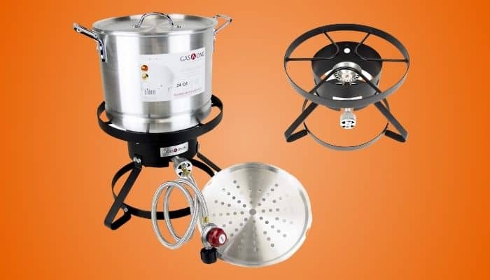 GasOne Propane Burner with Steamer Pot