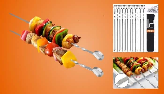 Lanney Flat Metal BBQ Barbecue Skewer